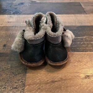 Faux Leather Handmade Polish Baby Winter Booties (Size 12-18M)